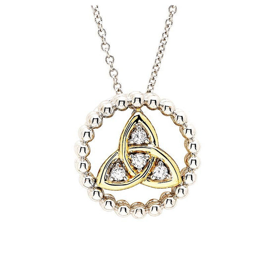 STERLIN SILVER CZ TRINITY KNOT NECKLACE WITH 1M GOLD PLATE
SP001SH