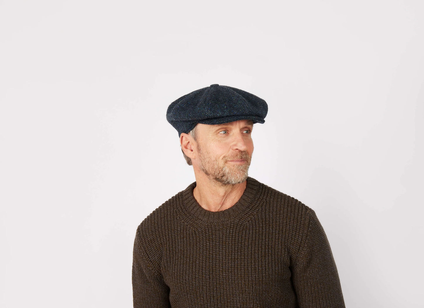 Eight Piece Cap Tweed Brown Tweed