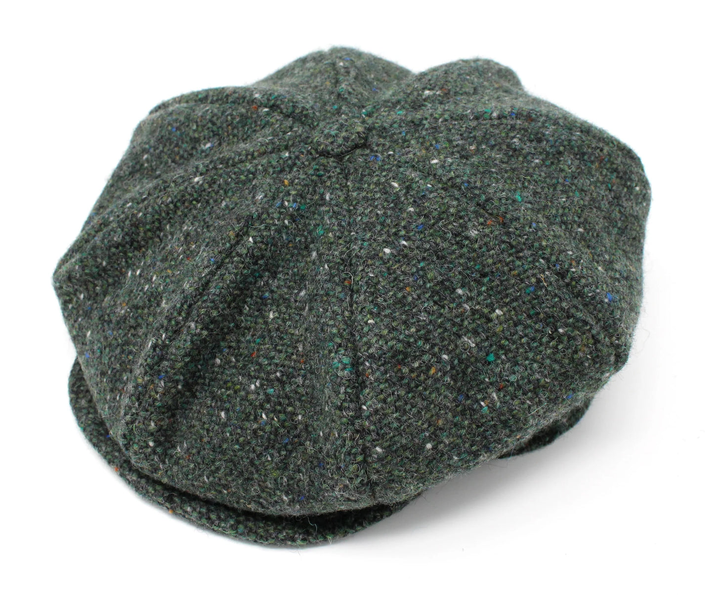 Eight Piece Cap Tweed Green Hanna Cap