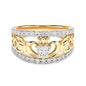 14KT GOLD LAB DIAMOND CLADDAGH RING
14L750