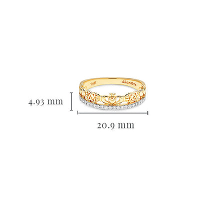 14KT GOLD LAB DIAMOND CLADDAGH RING
14L752
