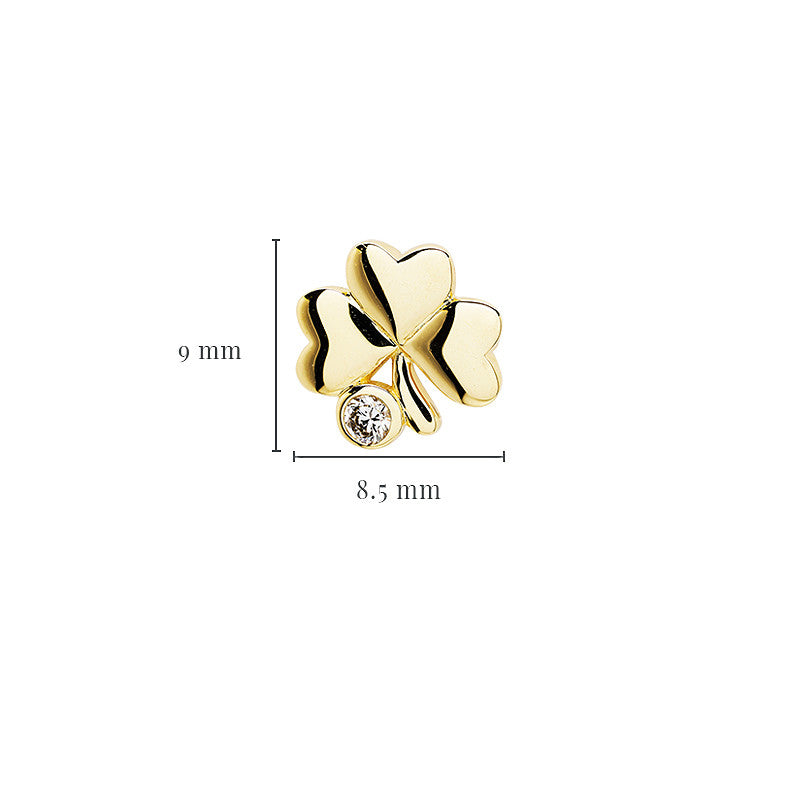 14KT GOLD SHAMROCK EARRINGS WITH LAB DIAMOND
14E742