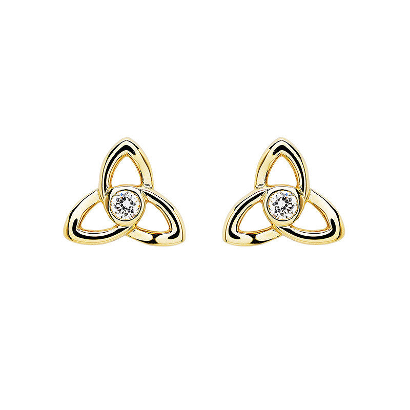 14KT GOLD TRINITY EARRINGS WITH LAB DIAMOND
14E745