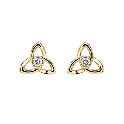 14KT GOLD TRINITY EARRINGS WITH LAB DIAMOND
14E745