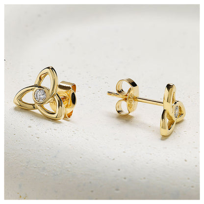 14KT GOLD TRINITY EARRINGS WITH LAB DIAMOND
14E745