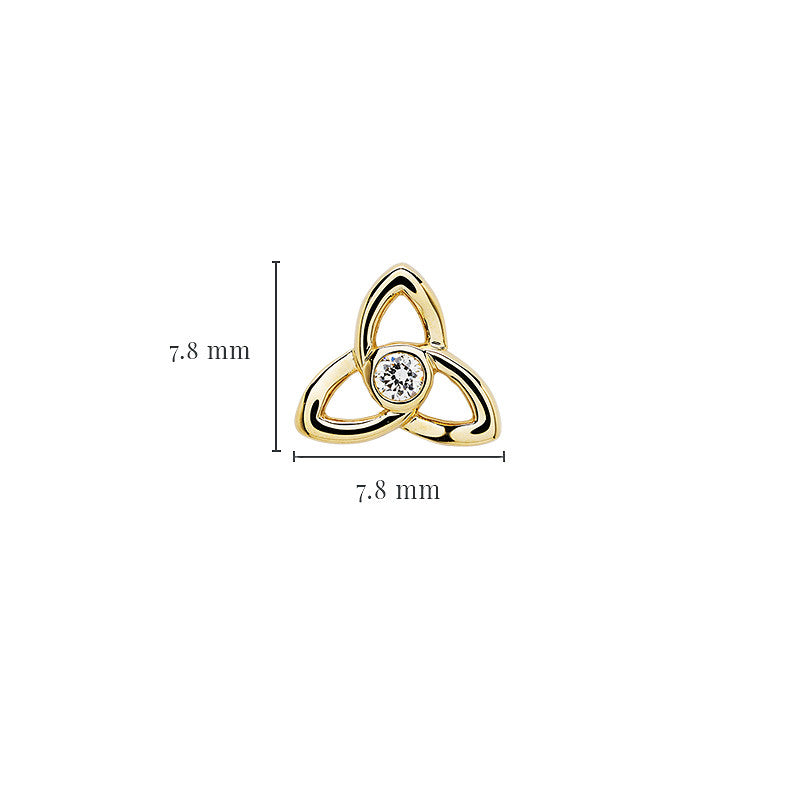 14KT GOLD TRINITY EARRINGS WITH LAB DIAMOND
14E745