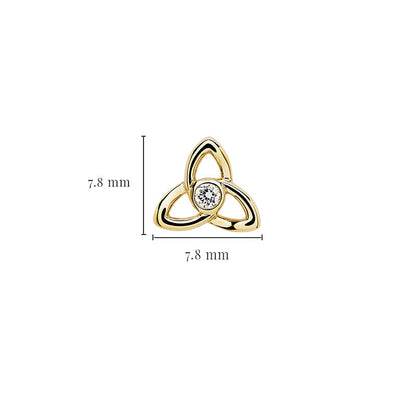 14KT GOLD TRINITY EARRINGS WITH LAB DIAMOND
14E745