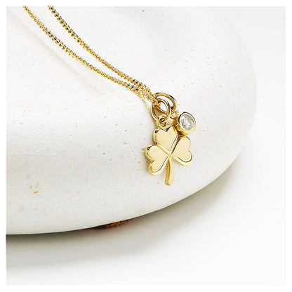 14KT GOLD SHAMROCK NECKLACE WITH LAB DIAMOND
14P741