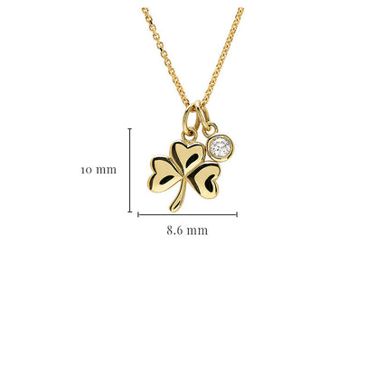 14KT GOLD SHAMROCK NECKLACE WITH LAB DIAMOND
14P741