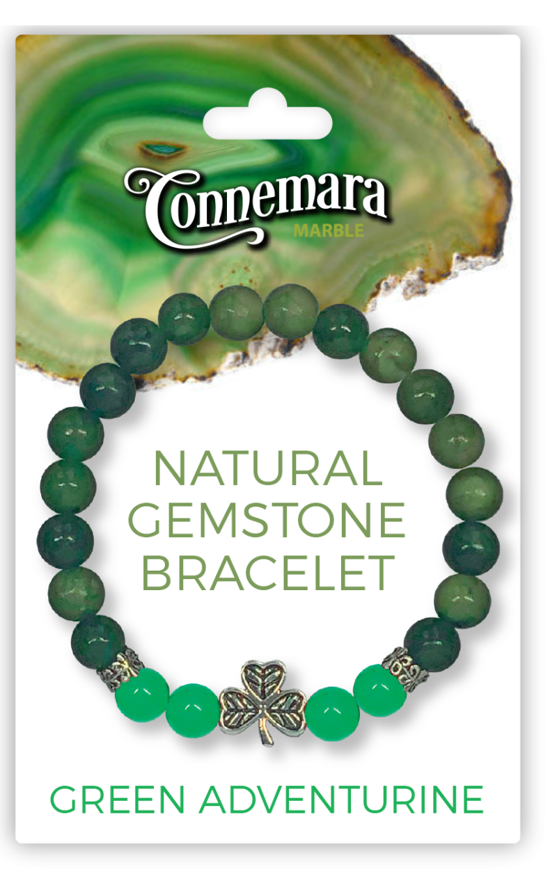 GREEN ADVENTURINE GEMSTONE AND MARBLE BRACELET