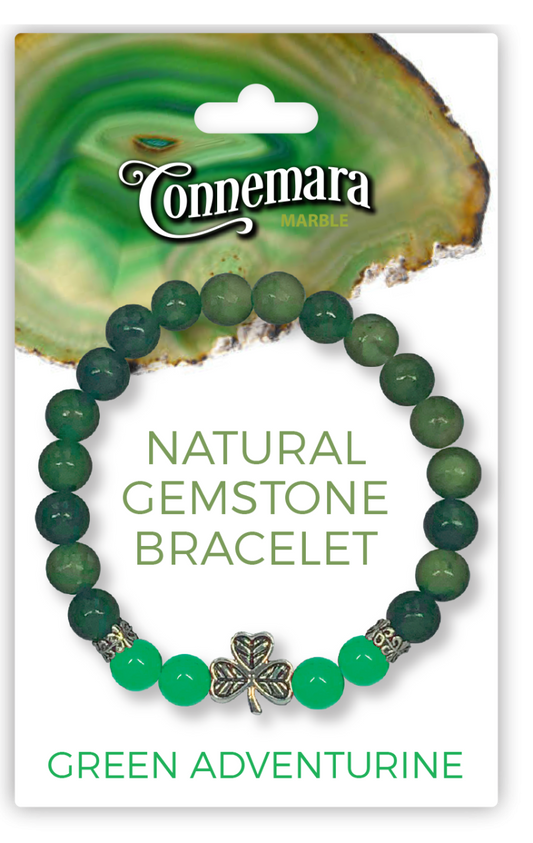 GREEN ADVENTURINE GEMSTONE AND MARBLE BRACELET