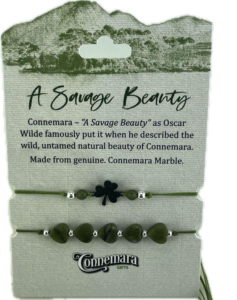 TWIN CORDED SHAMROCK OR KNOT WITH MARBLE BRACELETS