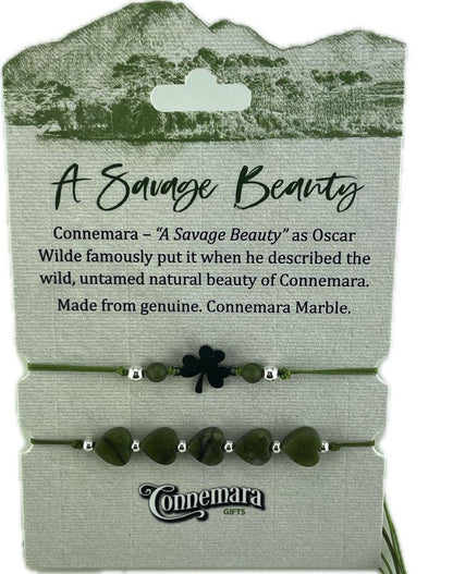 TWIN CORDED SHAMROCK OR KNOT WITH MARBLE BRACELETS