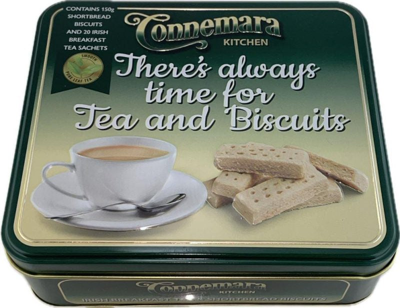 TIN OF BREAKFAST TEA AND BISCUITS
