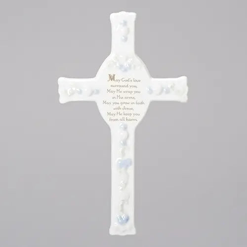 Baptism/Christening Cross "May God's Love Surround You"
