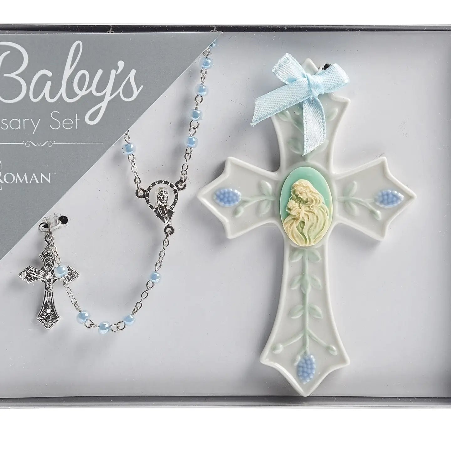 Boy Rosary & 4" Cross (2 Piece Set)