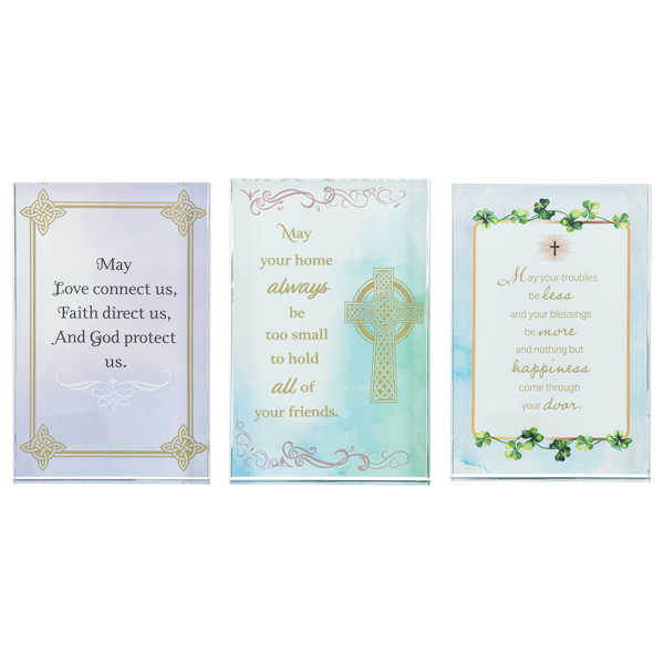 Celtic Blessings Heavy glass plaque