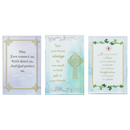 Celtic Blessings Heavy glass plaque