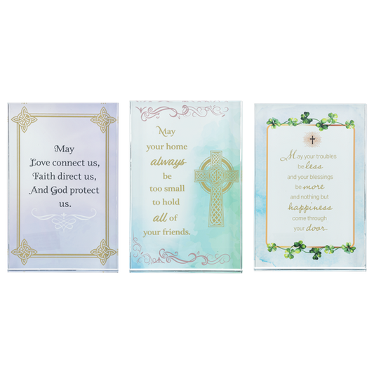 Celtic Blessings Heavy glass plaque