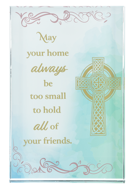 Celtic Blessings Heavy glass plaque