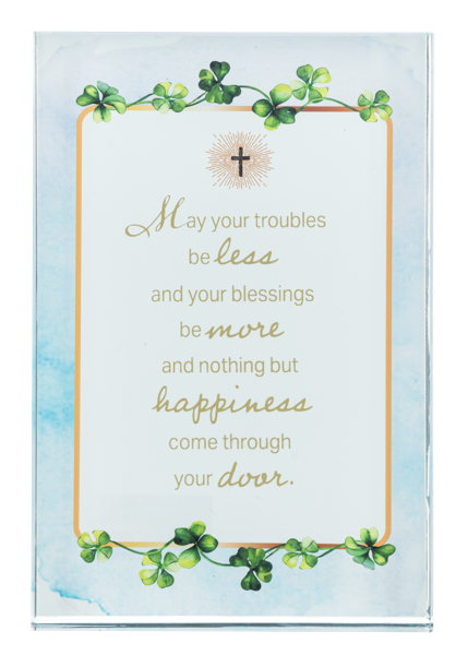 Celtic Blessings Heavy glass plaque