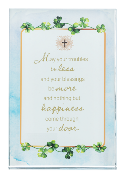 Celtic Blessings Heavy glass plaque
