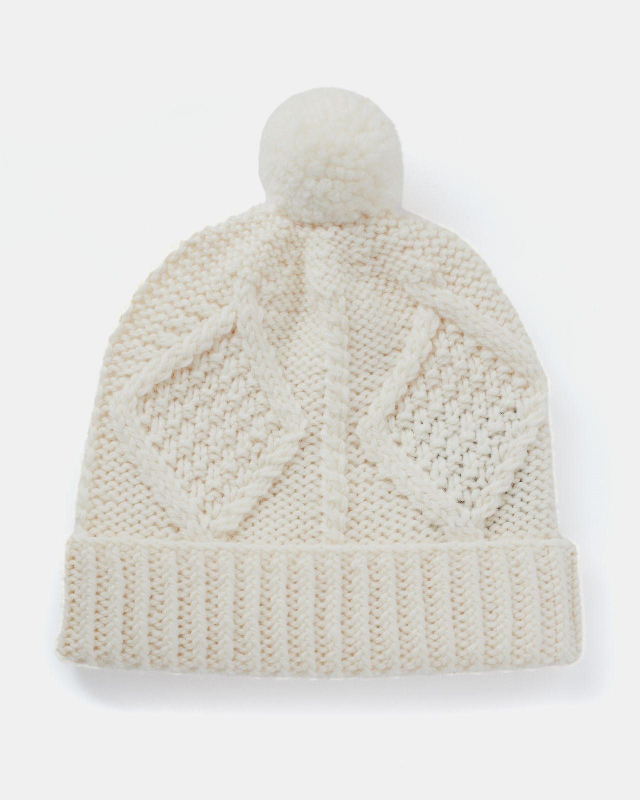 Doogea Childrens Handknitted Aran Ski Hat -natural S168