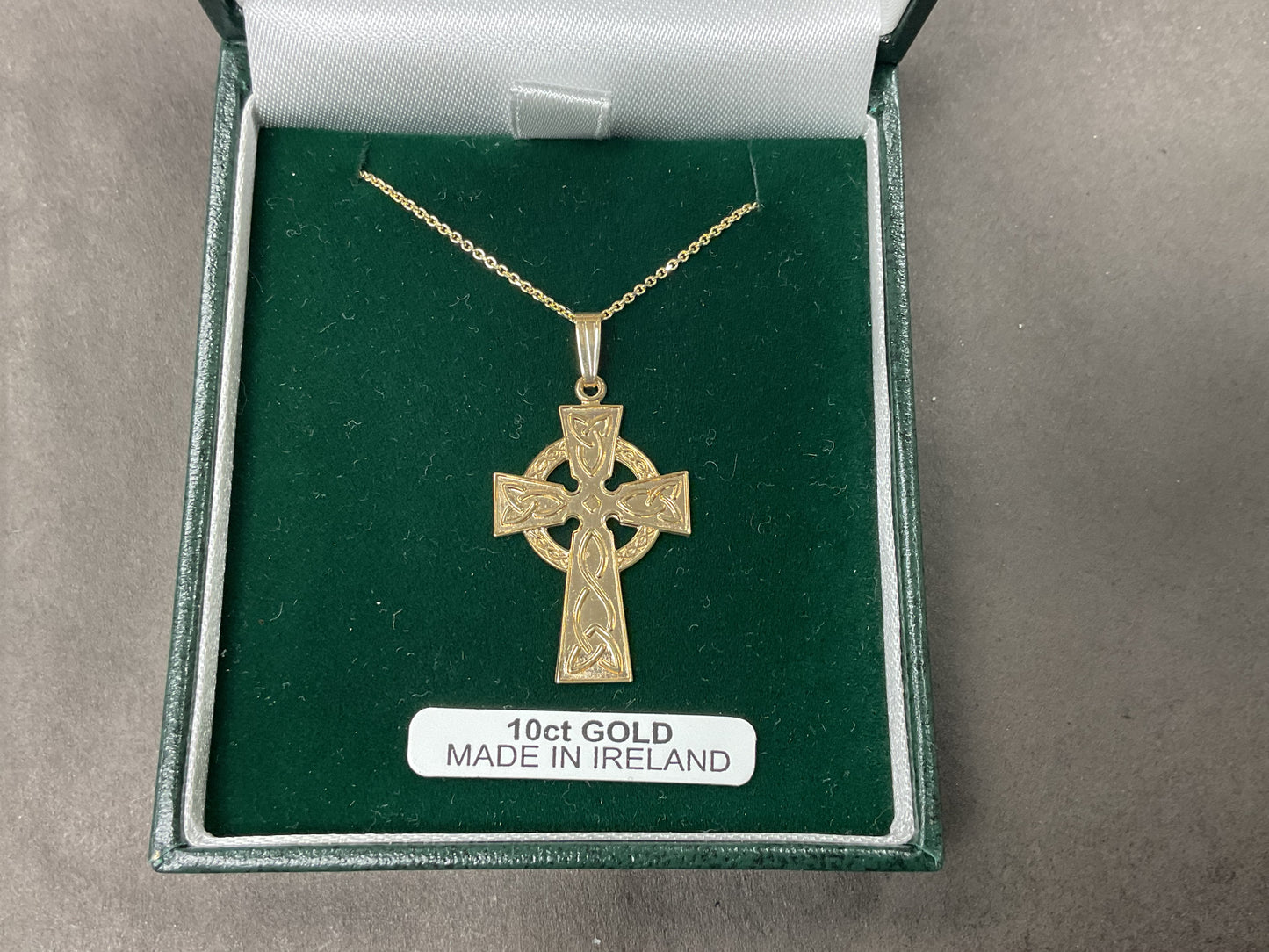 10K Single Sided Celtic Cross by Fado- Small C101, Medium C102 & Large C103