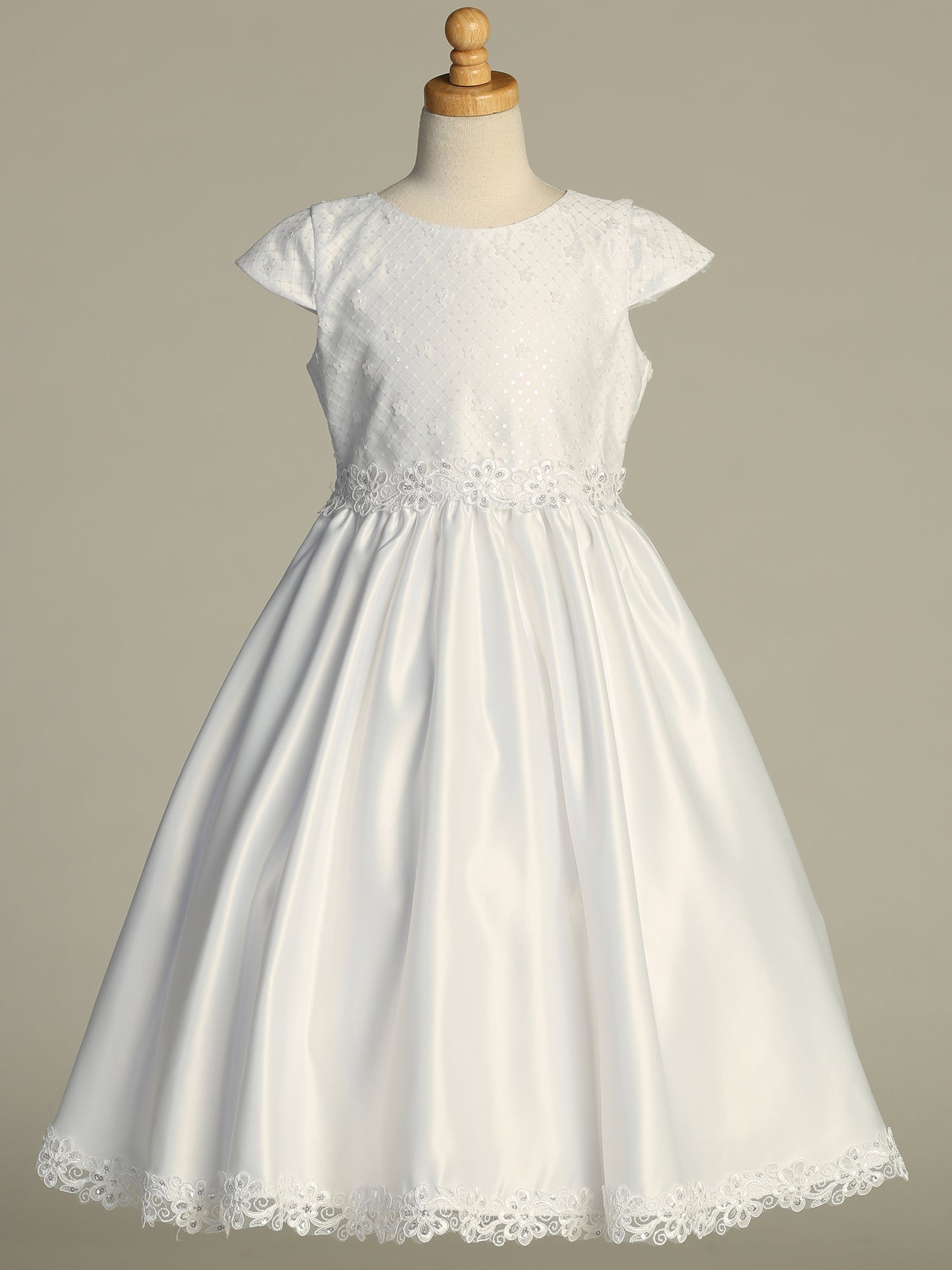 Communion Dress - Tulle w/ Sequin & Satin SP221
