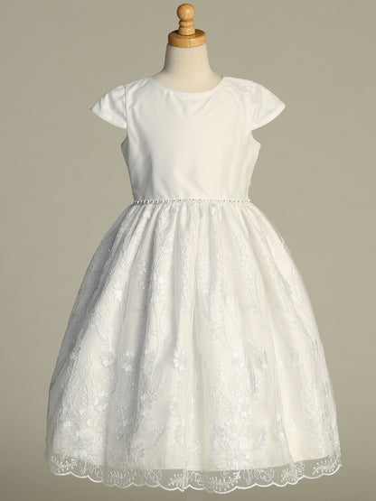 Communion Dress w/ Soft Tulle and Corded embroidered tulle SP222