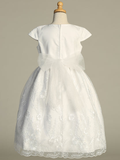 Communion Dress w/ Soft Tulle and Corded embroidered tulle SP222