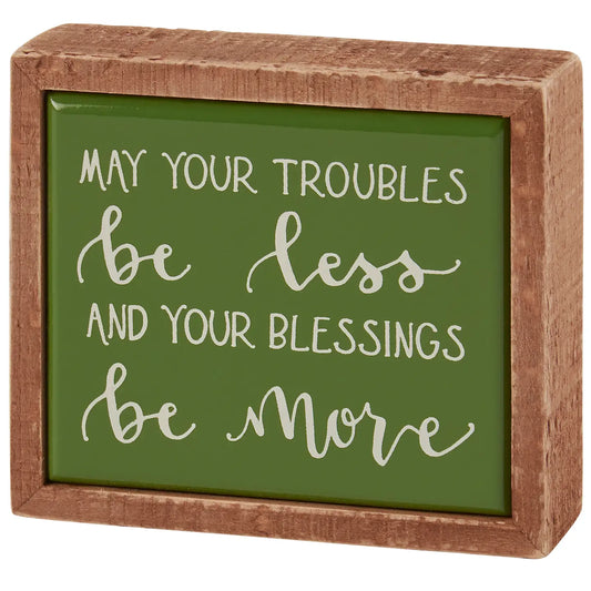 May your troubles… mini box plaque