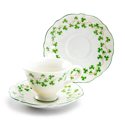 Shamrock 7oz Fine Porcelain Tea Cup and Saucer