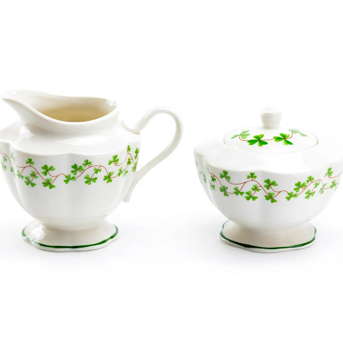 Shamrock Fine Porcelain Sugar and Creamer Set