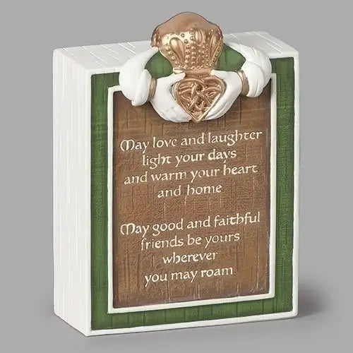 Irish Claddagh Plaque with Wood Carved Finish