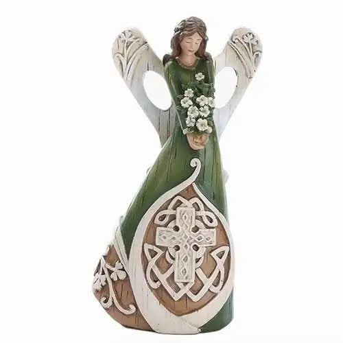 Woodcut Irish Angel Figurine