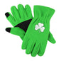 Irish Green Fleece Texting Gloves - Shamrock