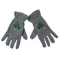 Irish Gray Fleece Gloves - Shamrock