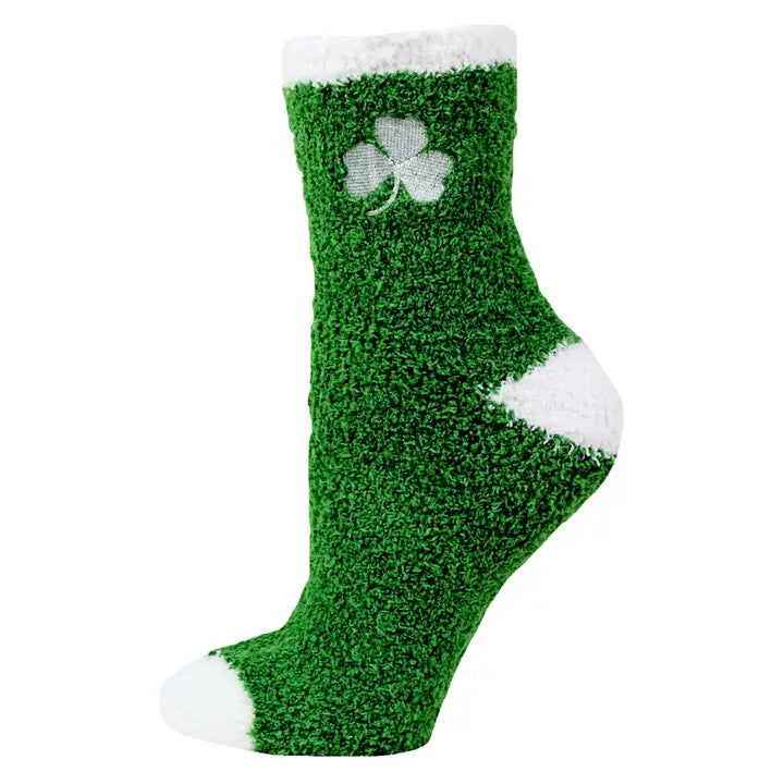 Green fuzzy adult socks