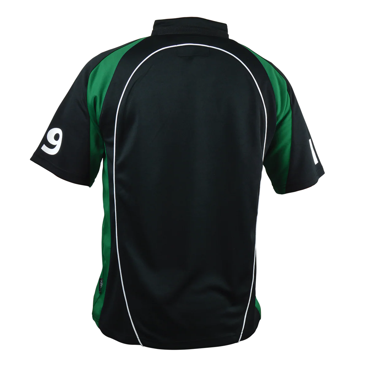 BLACK AND GREEN SHORT SLEEVE PERFORMANCE RUGBY JERSEY G1018