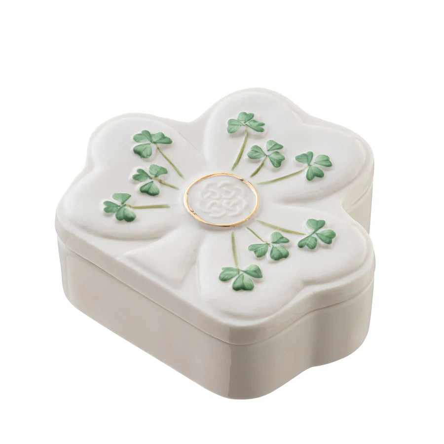 Belleek Classic Shamrock Shaped Trinket Box
SKU: 4801