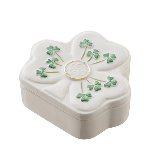 Belleek Classic Shamrock Shaped Trinket Box
SKU: 4801