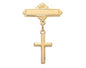 14k Gold Plated cross on Sterling Silver Baby Pin SSC18