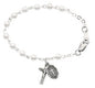 Baby bracelet with pearl and cross BR177D