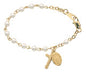 Baby Gold Tone Rosary Bracelet with medal and cross B28H