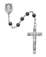 Hematite Rosary with pewter Cross R936B