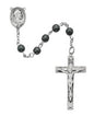 Hematite Rosary with pewter Cross R936B