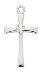 Sterling Silver Cross with Crystal Center L9208