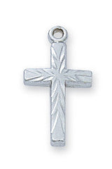 L8001) 16" Chain Sterling silver small CROSS