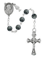 C69RB) RF 6MM GENUINE HEMATITE ROSARY first communion rosary